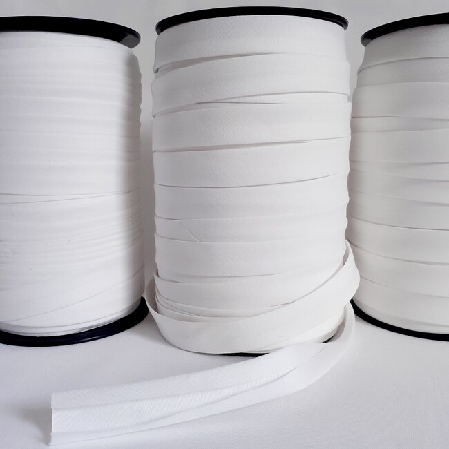 rouleau biais polycoton blanc
