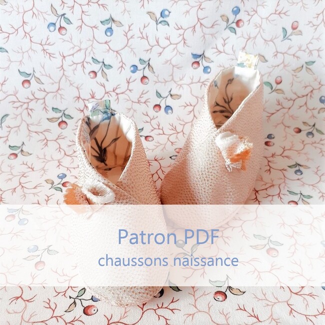 patron PDF chaussons naissance