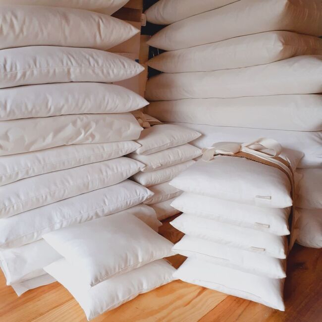 coussins int&eacute;rieurs sur mesures, fibre naturelle kapok