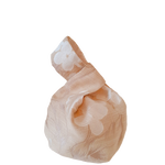 sac aumoni&egrave;re fleurs beige-blanc