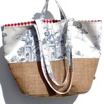 Sac panier toile de Jouy Alice au pays des merveilles
